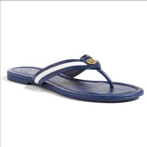 NWT Tory Burch Maritime Leather Flip Flops